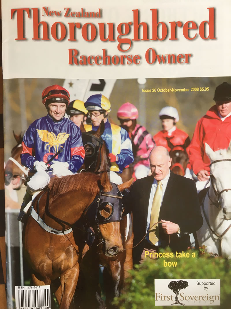 Issue 26, Oct-Nov 2008 – Part-owner John Bromley leads Princess Coup back to scale after winning the Stoney Bridge Stakes.