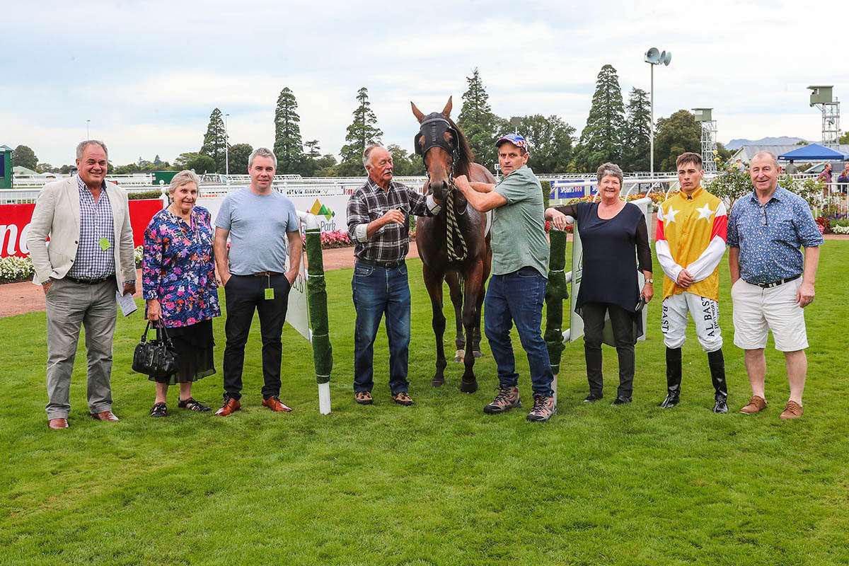 Celebrating the win on 25th March 2023 at Riccarton (RaceImages)